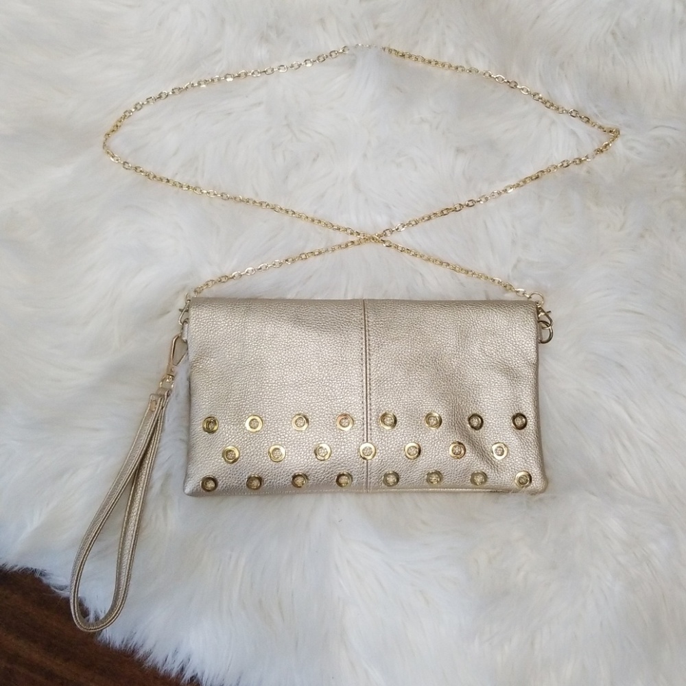 Gold Grommet Clutch